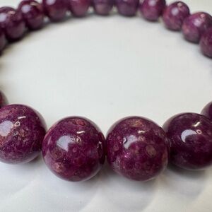 Natural Ruby Beaded Stretch Bracelet